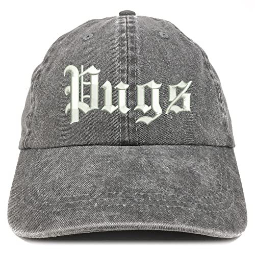 Trendy Apparel Shop Old English Pugs Washed Pigment Dyed Baseball Cap