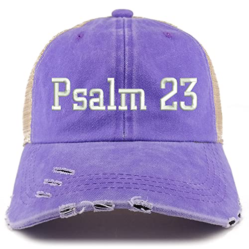 Trendy Apparel Shop Psalm 23 Frayed Bill Trucker Mesh Back Cap