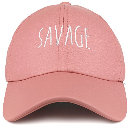 Trendy Apparel Shop PU Leather Savage Embroidered Unstructured Baseball Cap