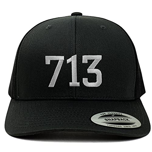 Trendy Apparel Shop Houston 713 Old English 6 Panel Trucker Mesh Cap