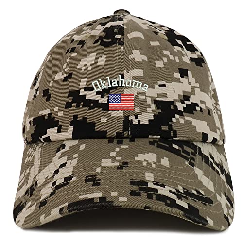 Trendy Apparel Shop Oklahoma USA Flag Low Profile Soft Cotton Baseball Cap