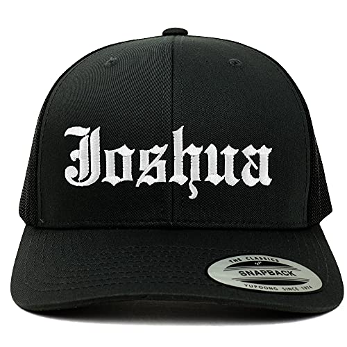Trendy Apparel Shop Joshua Old English 6 Panel Trucker Mesh Cap
