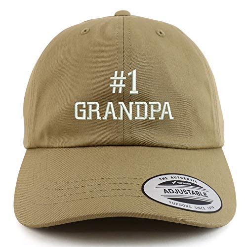 Trendy Apparel Shop XXL Number 1 Grandpa Embroidered Unstructured Cap