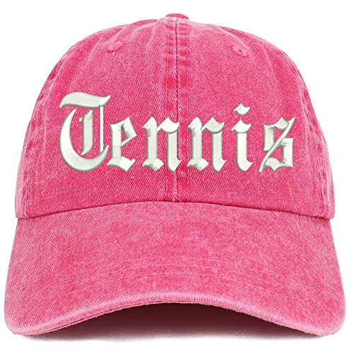 Trendy Apparel Shop Old English Tennis Washed Pigment Dyed Baseball Cap