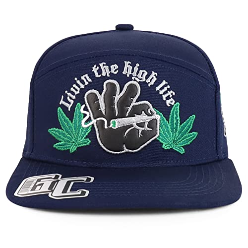 Trendy Apparel Shop Livin The High Life Embroidered Flatbill Snapback Cap