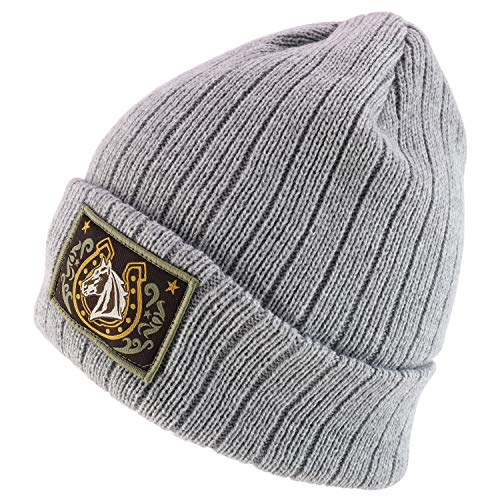 Trendy Apparel Shop Horse Patch Embroidered Outdoor Long Cuff Winter Beanie