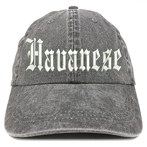 Trendy Apparel Shop Old English Havanese Washed Pigment Dyed Baseball Cap
