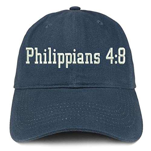 Trendy Apparel Shop Philippians 4:8 Low Profile Soft Cotton Baseball Cap
