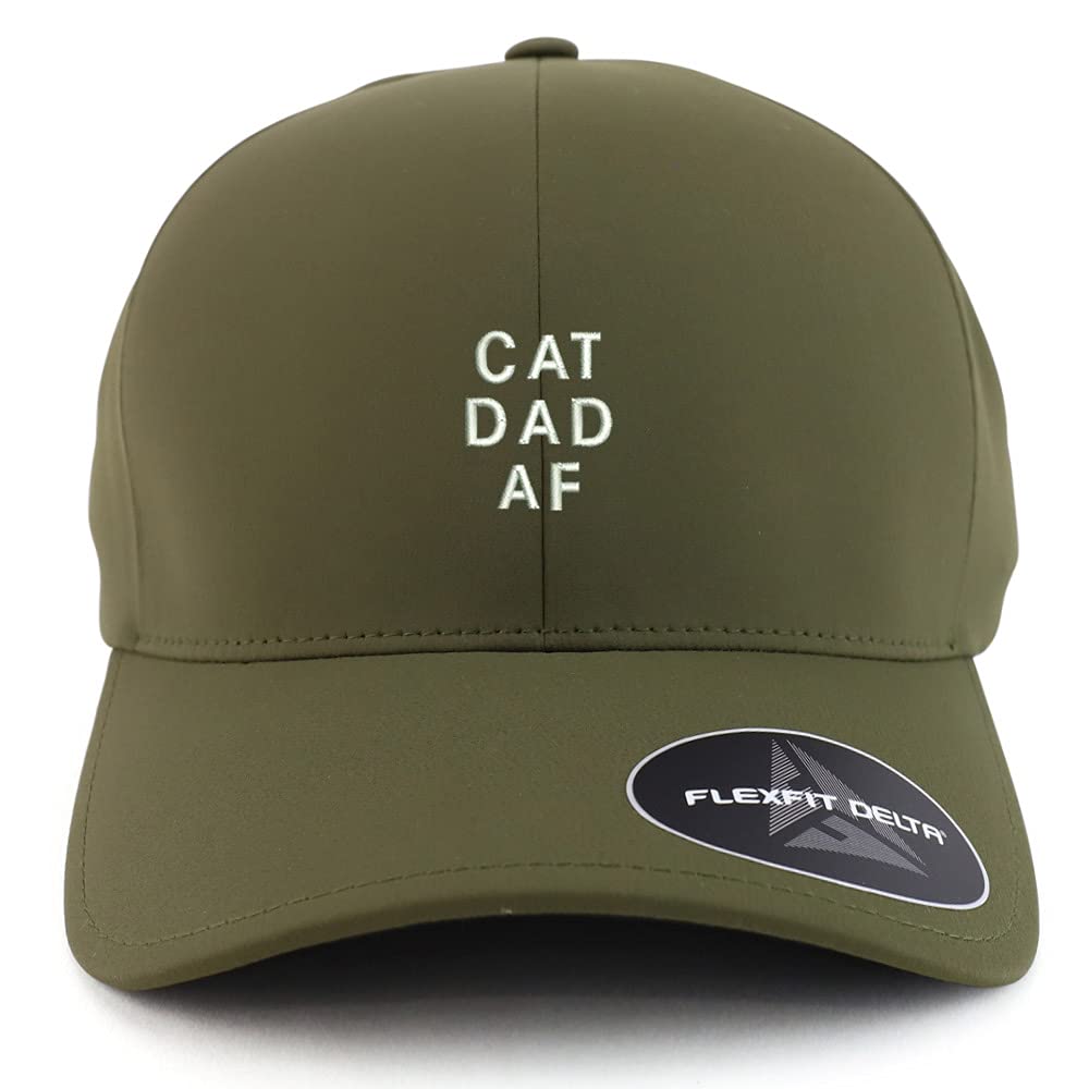 Trendy Apparel Shop Oversized XXL Cat Dad Af Embroiderd Athletic Fitted Baseball Cap