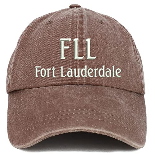 Trendy Apparel Shop FLL Fort Lauderdale Embroidered Pigment Dyed Washed Baseball Cap