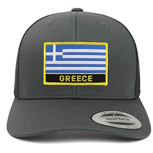 Trendy Apparel Shop Flexfit XXL Greece Flag Retro Trucker Mesh Cap