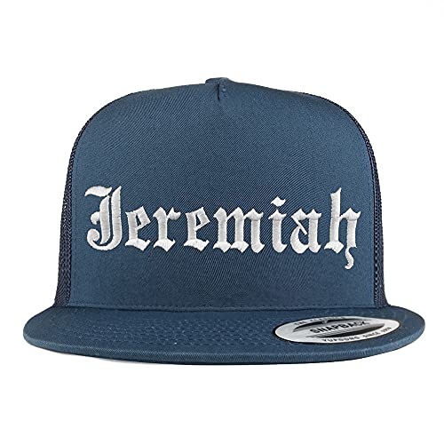 Trendy Apparel Shop Jeremiah Old English 5 Panel Flatbill Trucker Cap