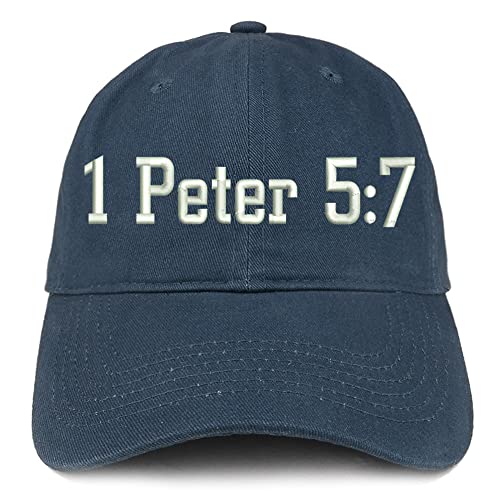 Trendy Apparel Shop 1 Peter 5:7 Low Profile Soft Cotton Baseball Cap
