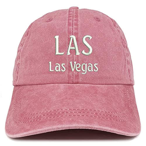 Trendy Apparel Shop LAS Las Vegas Embroidered Pigment Dyed Washed Baseball Cap