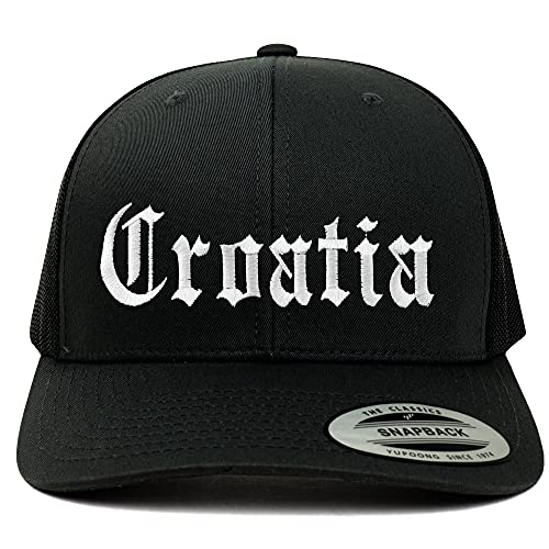 Trendy Apparel Shop Croatia Old English 6 Panel Trucker Mesh Cap