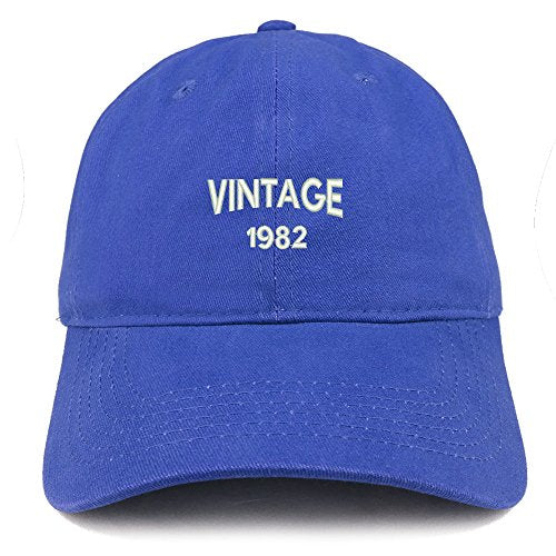 Trendy Apparel Shop Small Vintage 1982 Embroidered 39th Birthday Adjustable Cotton Cap