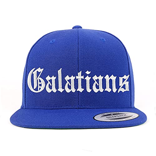 Trendy Apparel Shop Galatians Old English Embroidered Flatbill Snapback