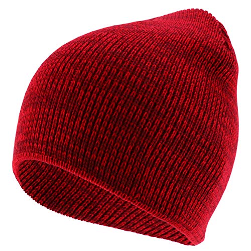 Trendy Apparel Shop 8 Inches Short Marled Knit Winter Beanie Hat