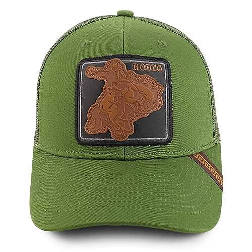 Trendy Apparel Shop Rodeo Patch Structured Curved Bill Mesh Snapback Baseball Cap