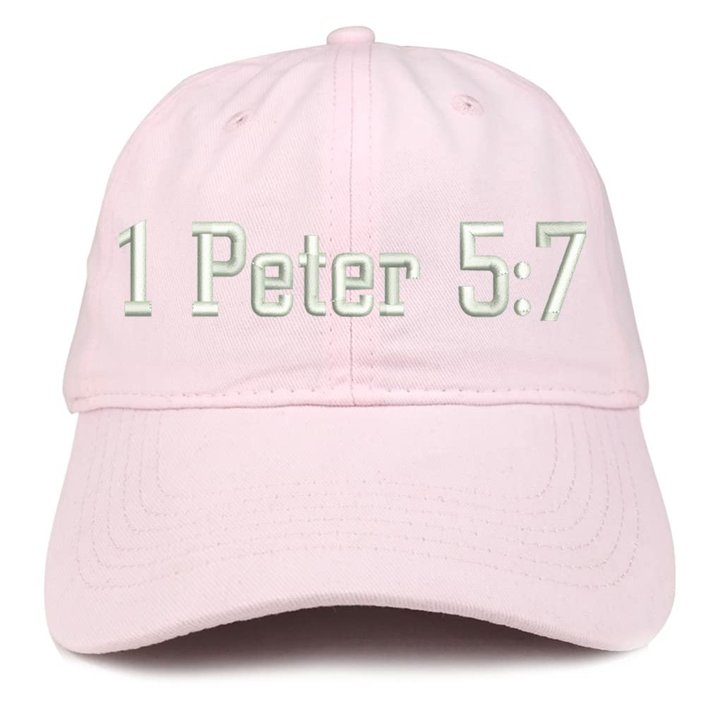 Trendy Apparel Shop 1 Peter 5:7 Low Profile Soft Cotton Baseball Cap