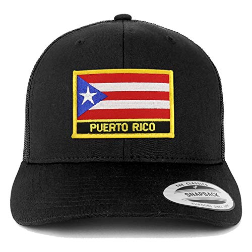 Trendy Apparel Shop Puerto Rico Flag Patch Retro Trucker Mesh Cap