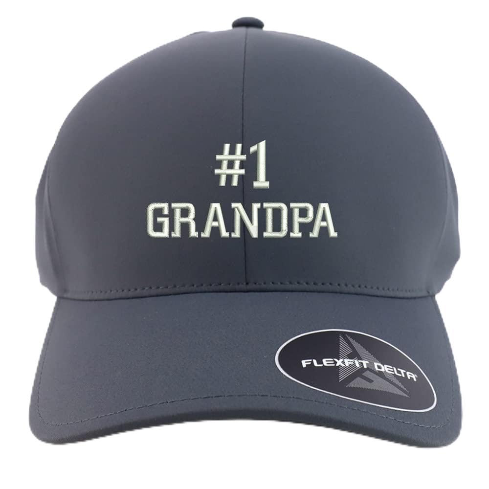 Trendy Apparel Shop Oversized XXL Number 1 Grandpa Embroiderd Athletic Fitted Baseball Cap