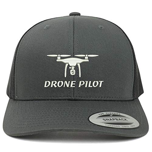 Trendy Apparel Shop Flexfit XXL Drone Pilot Embroidered Retro Trucker Mesh Cap
