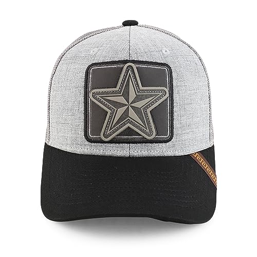 Trendy Apparel Shop Texas Star Square Patch Structured Mesh Snapback Baseball Cap
