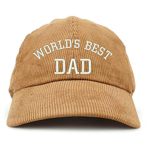 Trendy Apparel Shop World's Best Dad Cotton Corduroy Unstructured Baseball Cap