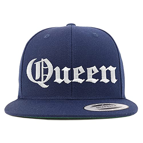 Trendy Apparel Shop Queen Old English Embroidered Flatbill Snapback