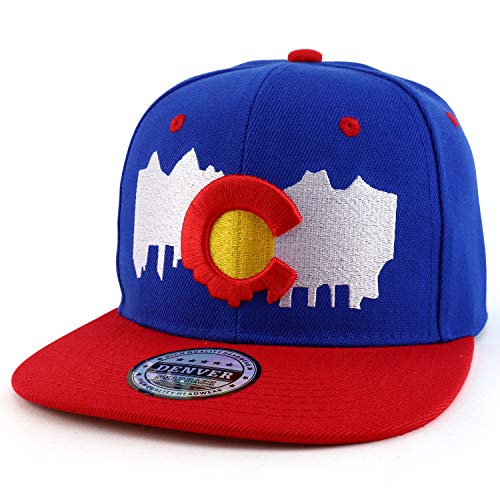 Trendy Apparel Shop Colorado State Map Embroidered Flatbill Snapback Cap