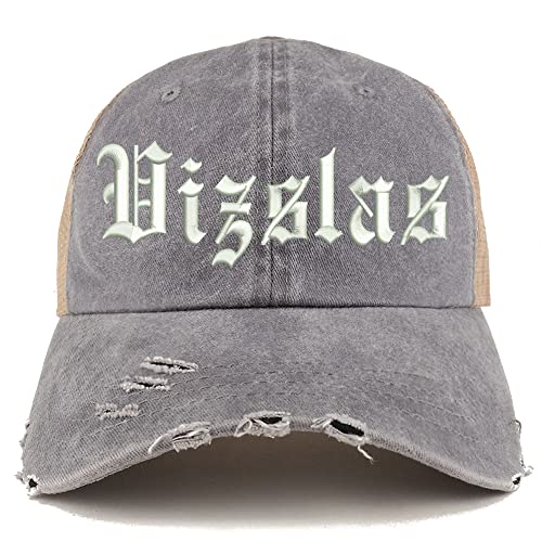 Trendy Apparel Shop Old English Vizslas Frayed Bill Trucker Mesh Back Cap