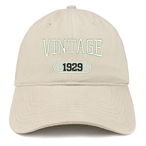 Trendy Apparel Shop Vintage 1929 Embroidered 92nd Birthday Relaxed Fitting Cotton Cap