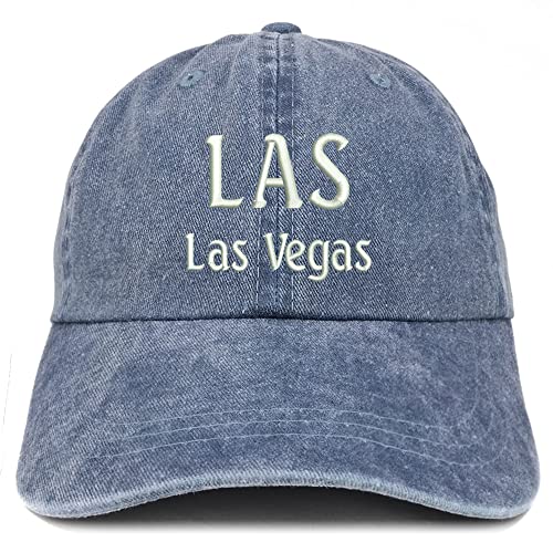 Trendy Apparel Shop LAS Las Vegas Embroidered Pigment Dyed Washed Baseball Cap