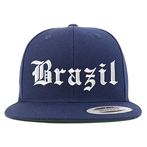 Trendy Apparel Shop Brazil Old English Embroidered Flatbill Snapback