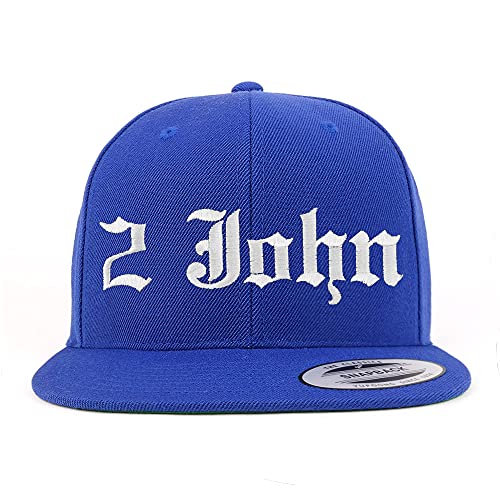 Trendy Apparel Shop 2 John Old English Embroidered Flatbill Snapback