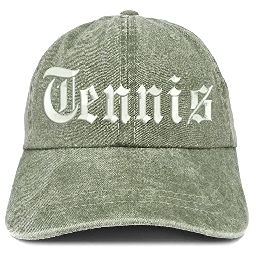 Trendy Apparel Shop Old English Tennis Washed Pigment Dyed Baseball Cap