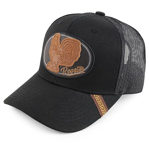 Trendy Apparel Shop Rooster Patch Embroidered Mesh Snapback Baseball Cap