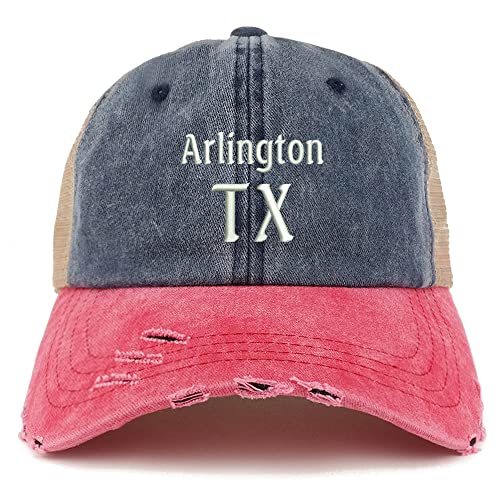 Trendy Apparel Shop Arlington TX Embroidered Frayed Bill Trucker Mesh Back Cap