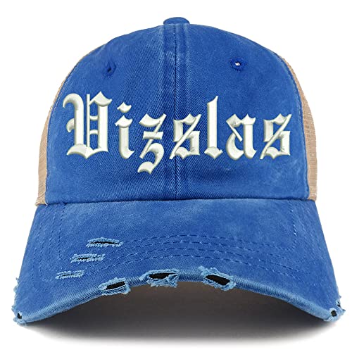 Trendy Apparel Shop Old English Vizslas Frayed Bill Trucker Mesh Back Cap