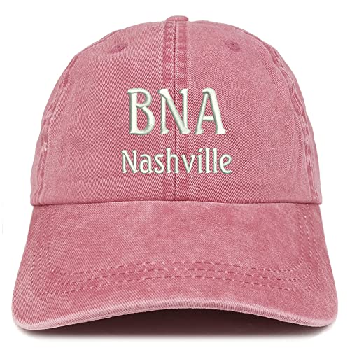 Trendy Apparel Shop BNA Nashville Embroidered Pigment Dyed Washed Baseball Cap