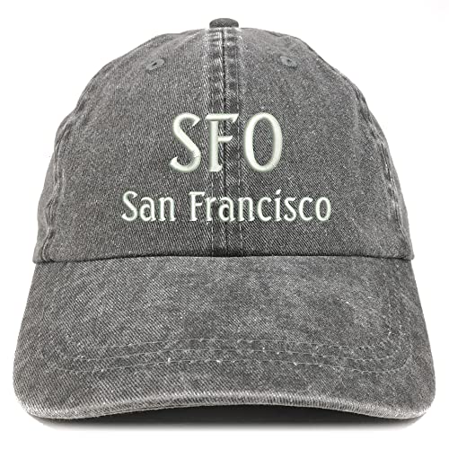 Trendy Apparel Shop SFO San Francisco Embroidered Pigment Dyed Washed Baseball Cap