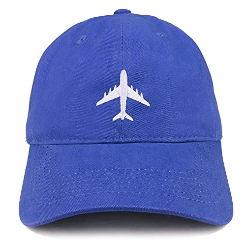 Trendy Apparel Shop Aircraft Jumbo Jet Embroidered Low Profile Soft Cotton Baseball Cap