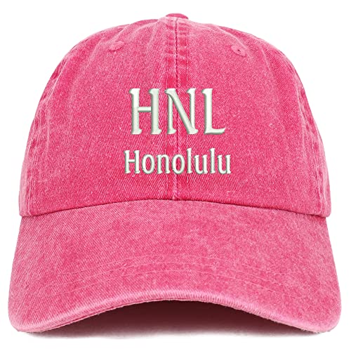 Trendy Apparel Shop HNL Honolulu Embroidered Pigment Dyed Washed Baseball Cap