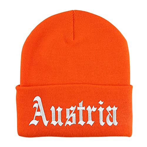 Trendy Apparel Shop Austria Old English Embroidered Long Cuff Beanie