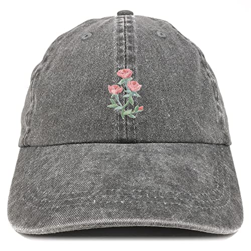 Trendy Apparel Shop Rose Bundle Patch Pigment Dyed Washed Baseball Cap