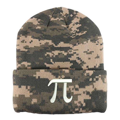 Trendy Apparel Shop Pi Day Symbol Embroidered Made in USA Camo Beanie