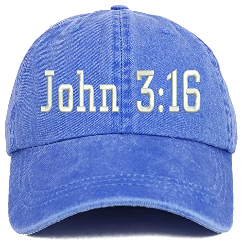 Trendy Apparel Shop John 3:16 Washed Pigment Dyed Baseball Cap