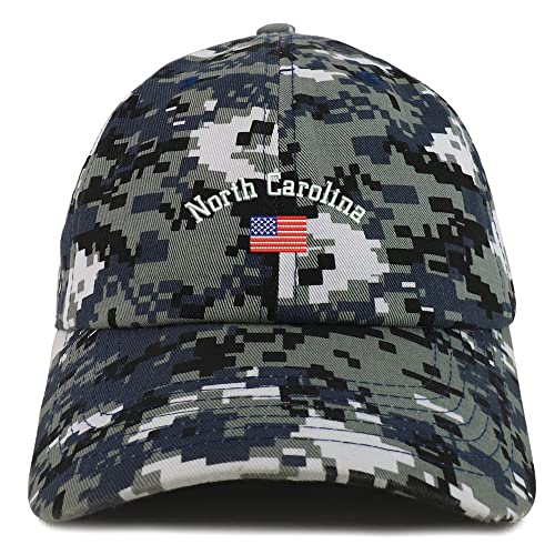 Trendy Apparel Shop North Carolina USA Flag Low Profile Soft Cotton Baseball Cap