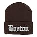 Trendy Apparel Shop Boston Old English Embroidered Long Cuff Beanie